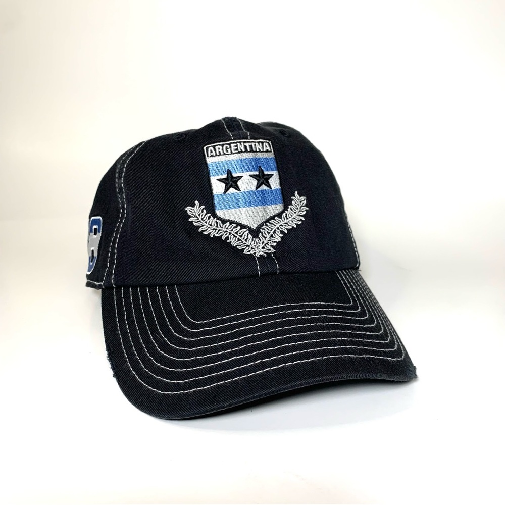 Argentina Adidas Climalite Baseball Hat Soccer 18 World Cup Distressed Style